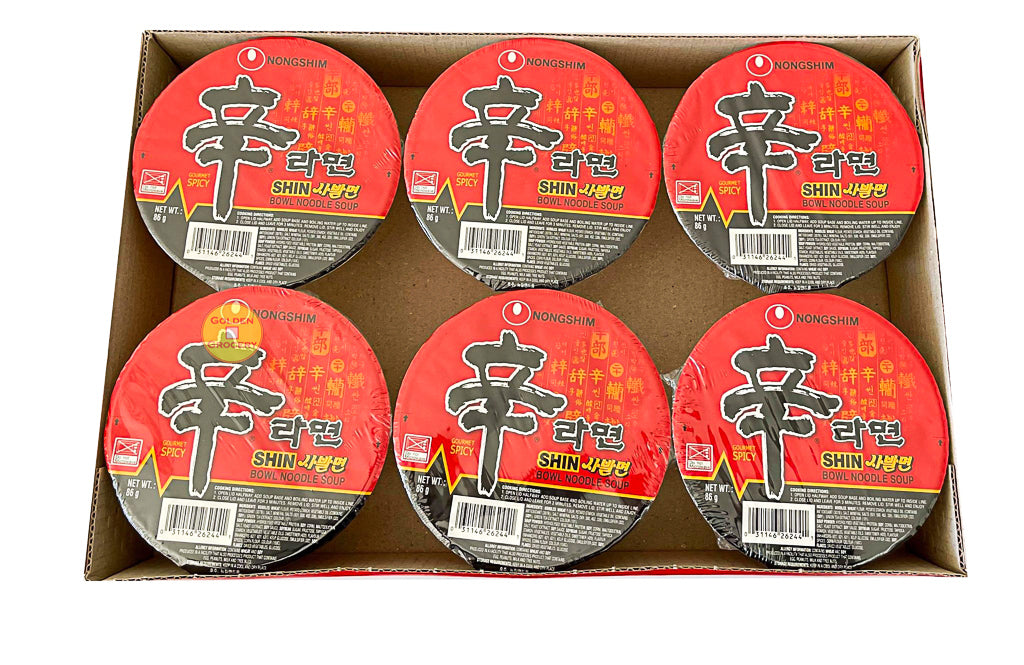 Nong Shim Shin Cup Noodle Box - 6pk - goldengrocery