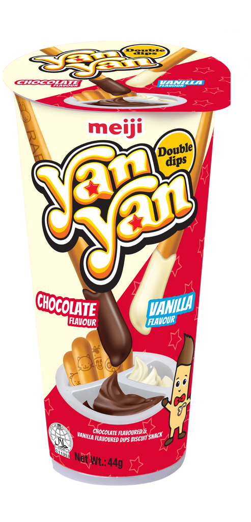 MEIJI Yan Yan Double Dip Chocolate & Vanilla 44g - goldengrocery