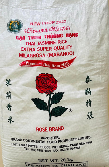 Rose Brand Jasmine Rice 20kg 2023 - goldengrocery