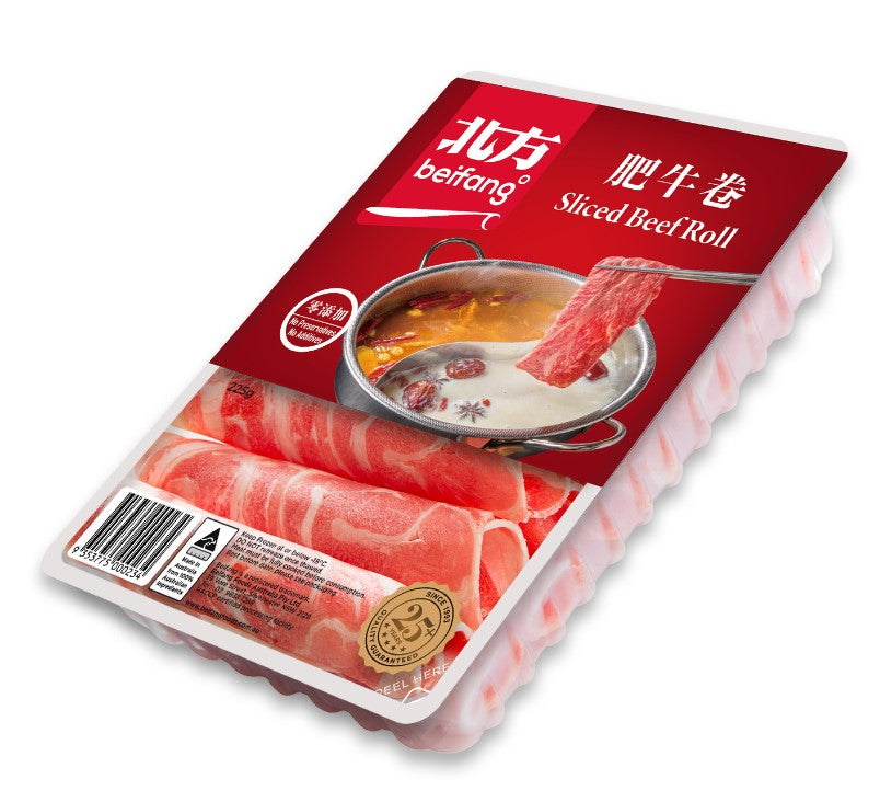 Beifang Sliced Beef Roll 225g - goldengrocery