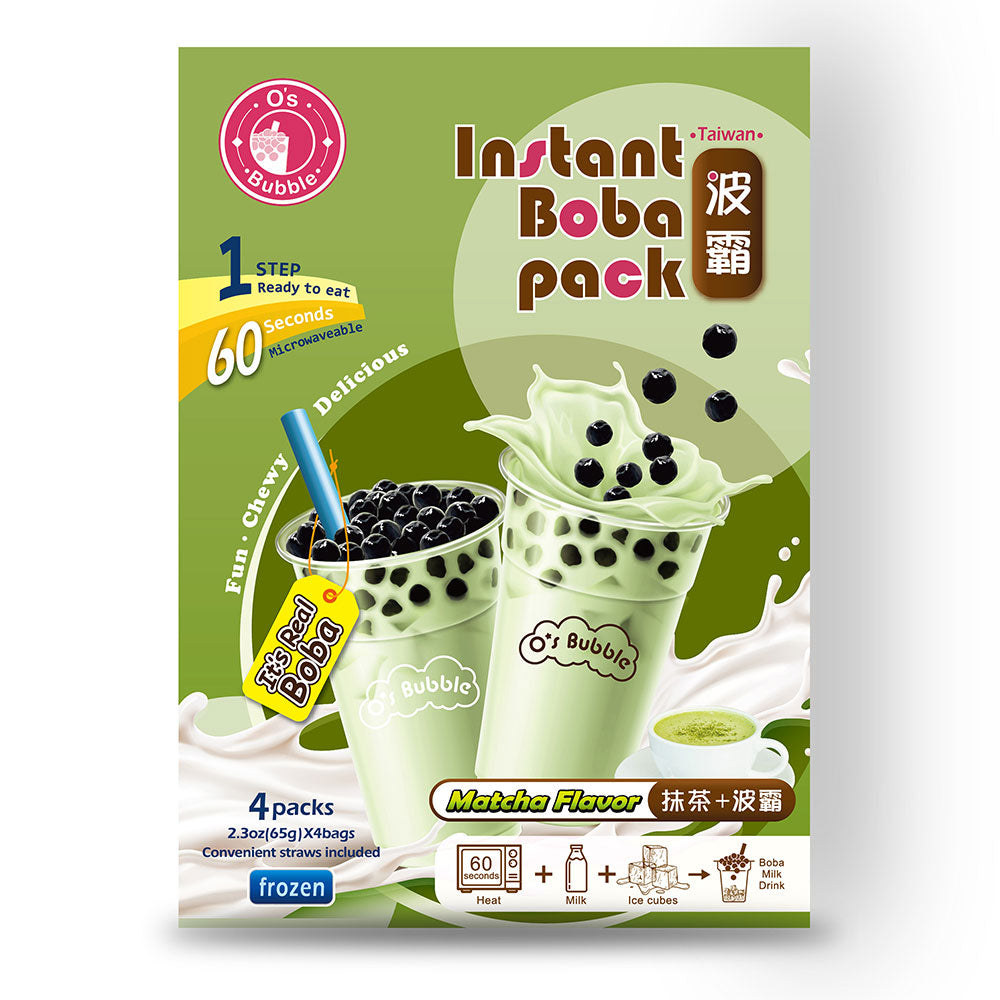 O's Bubble Frozen Instant Boba Pack Matcha 260g - goldengrocery