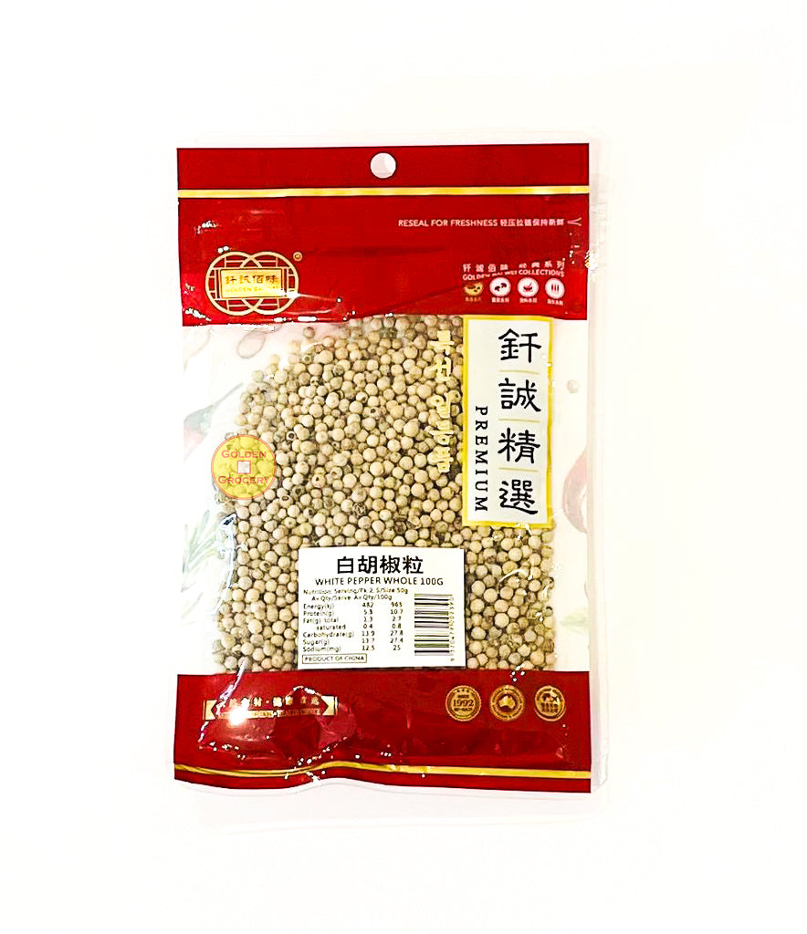 White Pepper Whole 100g - goldengrocery